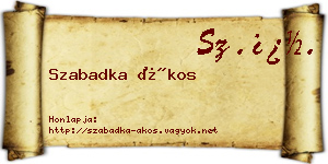 Szabadka Ákos névjegykártya