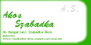 akos szabadka business card