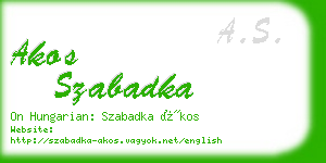 akos szabadka business card